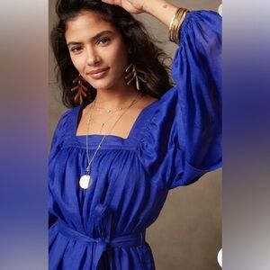 Banana Republic, Ramie Midi dress, Cobalt Blue, size S